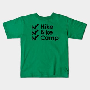 Hike Bike Camp Check Kids T-Shirt